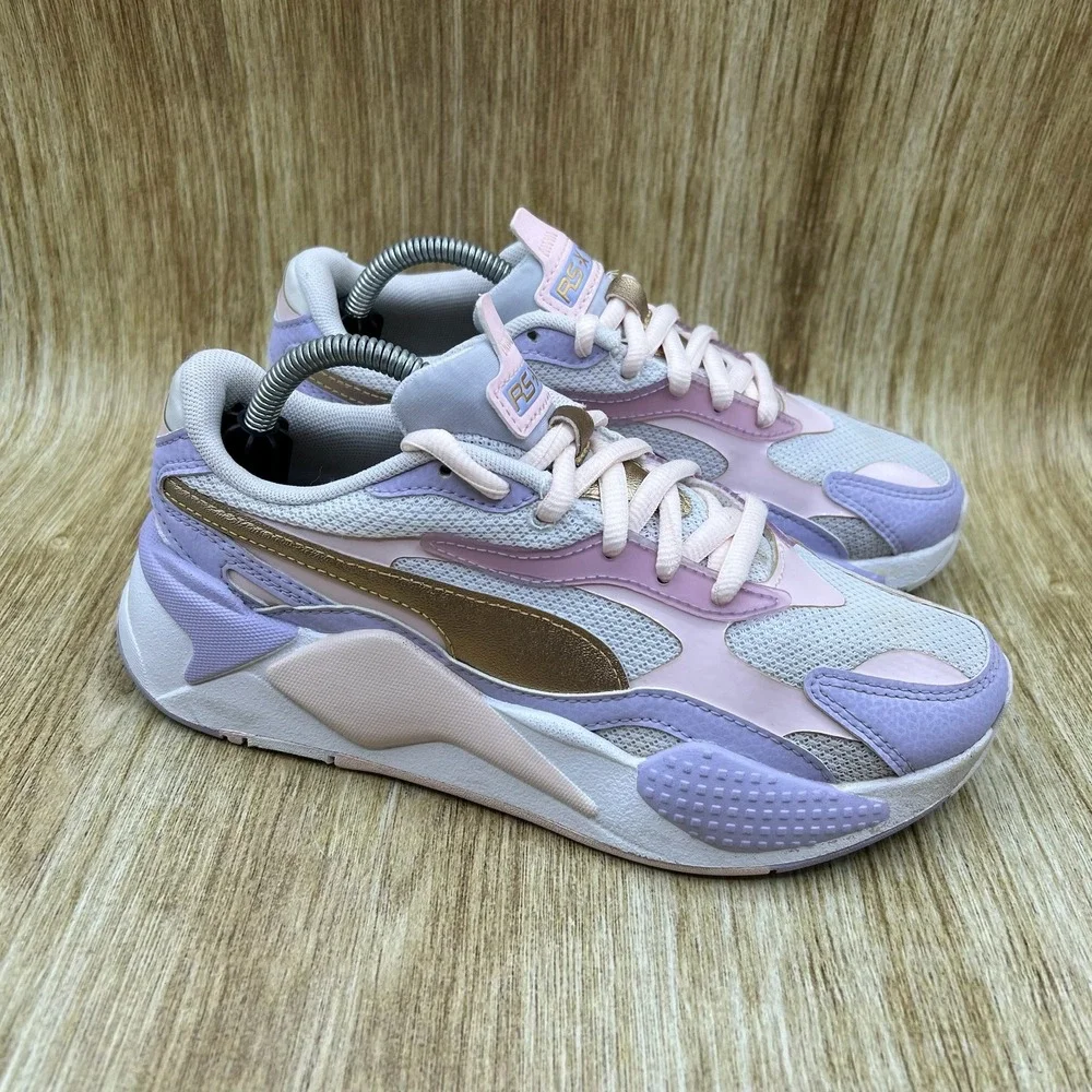 Puma RS-X C&S Women's 6.5 Lavender Pink Gold Chunky Sneakers Shoes 373489-01